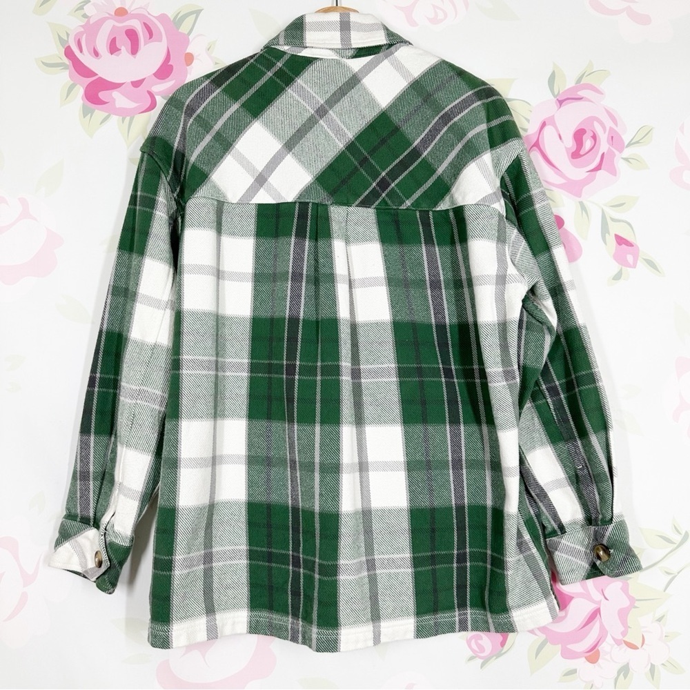 Aerie Offline Green Plaid Flannel Women's Shirt Jacket S - Picture 8 of 9